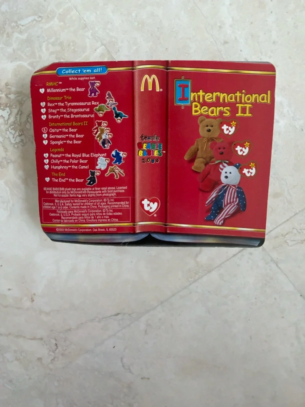 McDonald's Osito Ty Beanie Baby Red International Bear NWOT - Picture 2 of 2